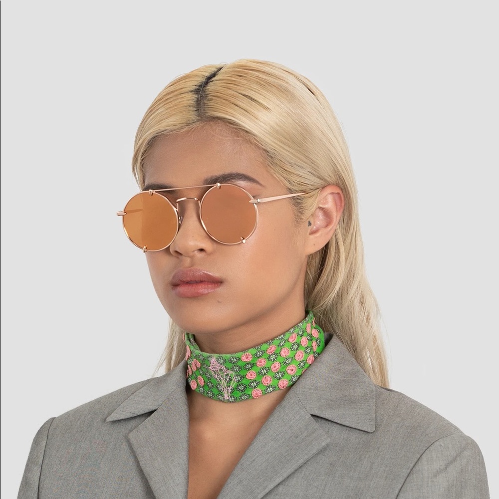 BONNIE CLYDE PICO PALACE GOLD MIRROR SUNGLASSES